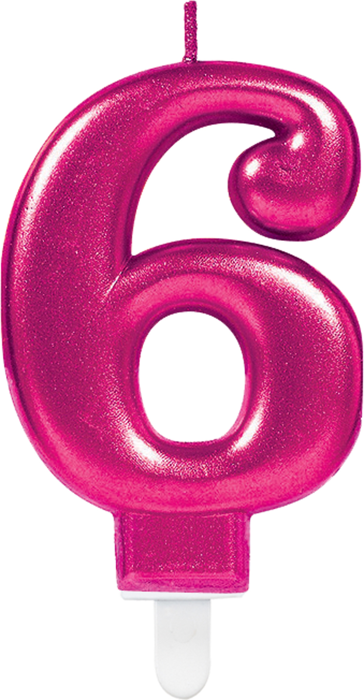 Sparkling Celebrations Pink - Zahlenkerze "6"