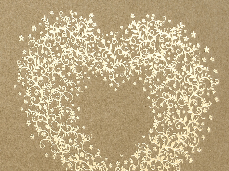 Gästebuch Kraftpapier mit goldenem Herz Gästebuch Kraftpapier mit goldenem Herz