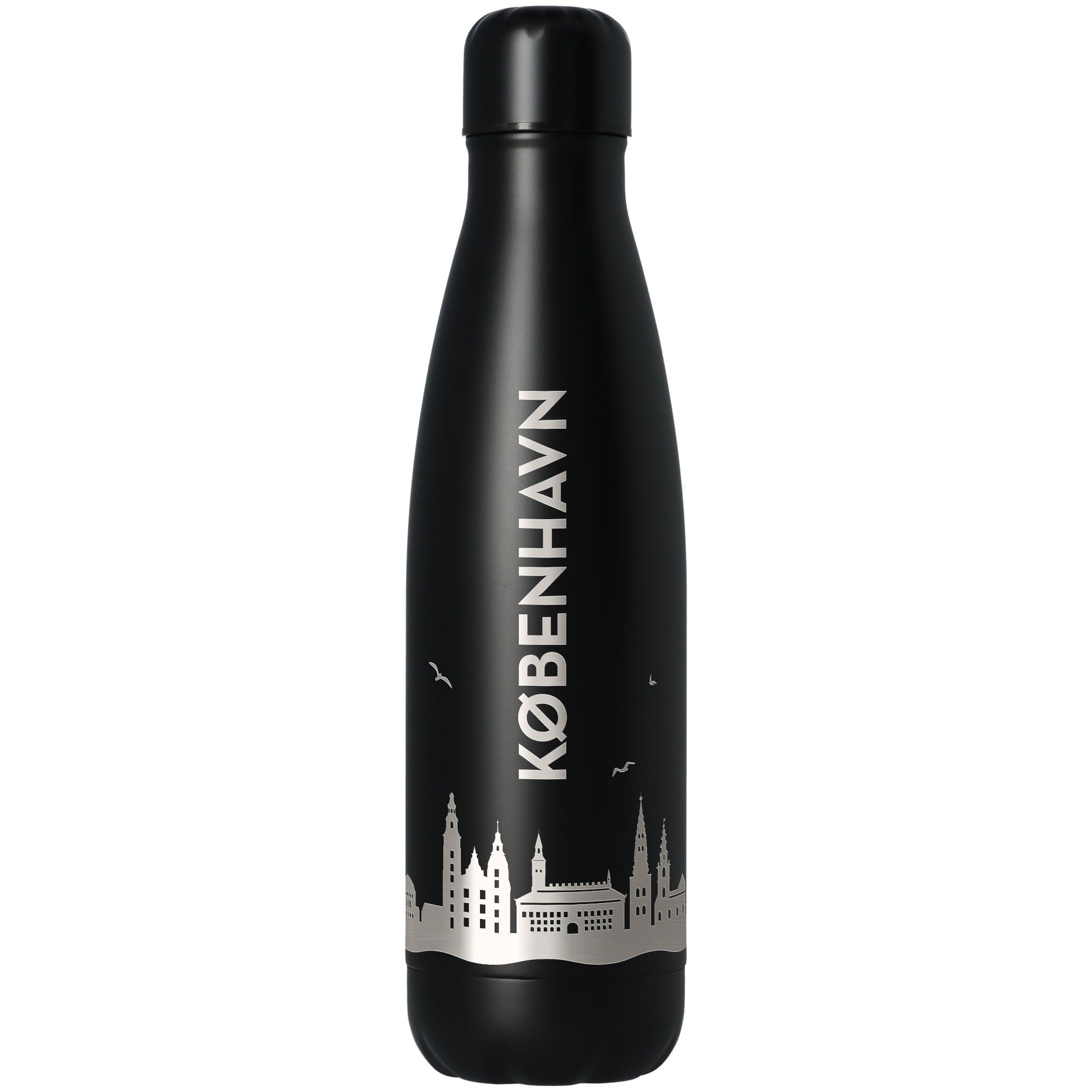 Trinkflasche Skyline Kopenhagen Schwarz 500ml Flasche, Wasserflasche
