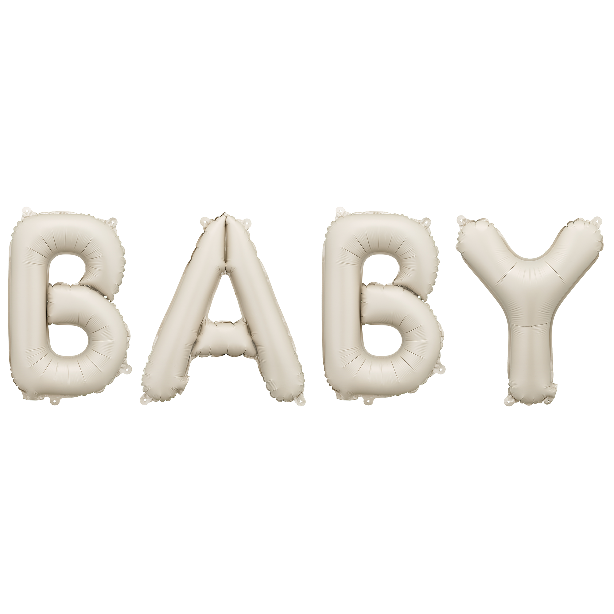 Ballongirlande "Baby" Beige Text, Nummer, Symbol