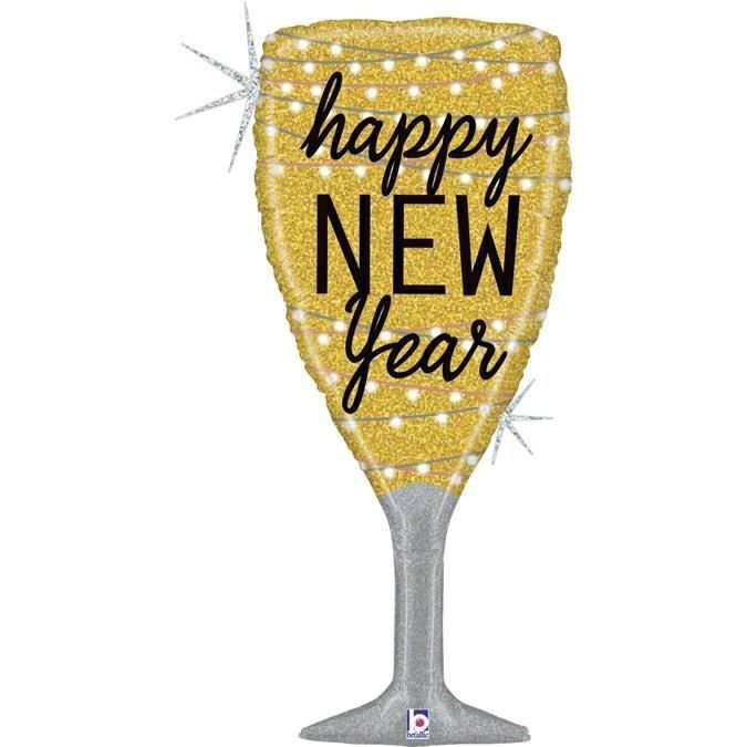 Folienballon Sektglas "Happy New Year"