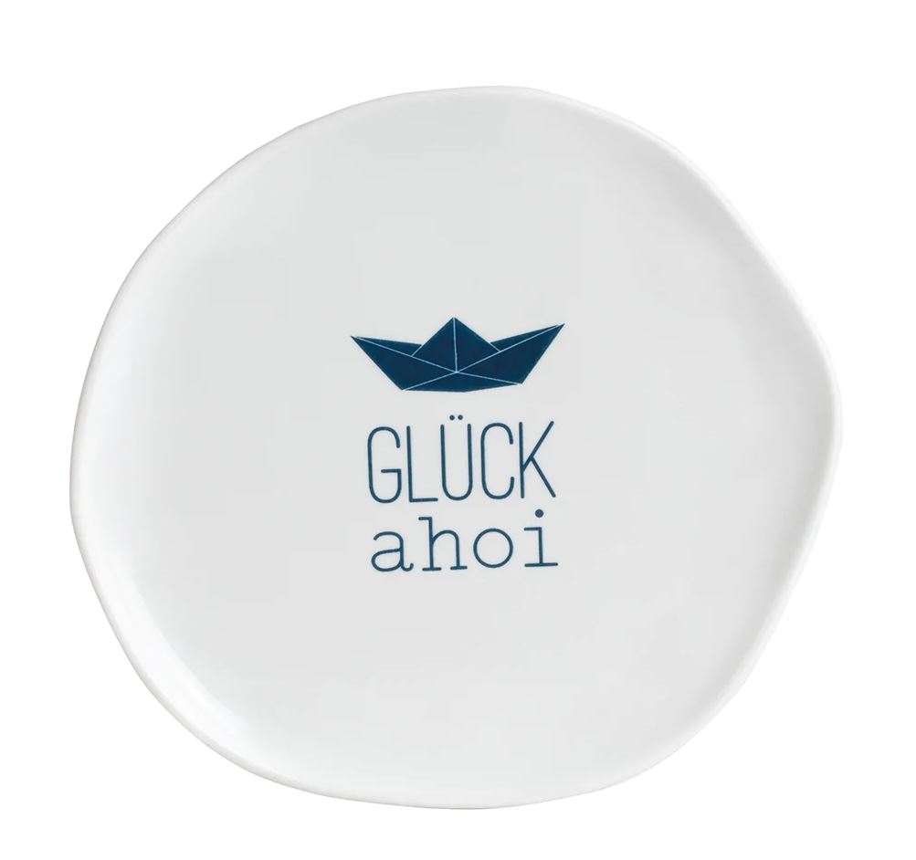 RĂ€der Design - Teller Meer als Worte "GlĂŒck ahoi" klein RĂ€der Design - Teller Meer als Worte "GlĂŒck ahoi" klein