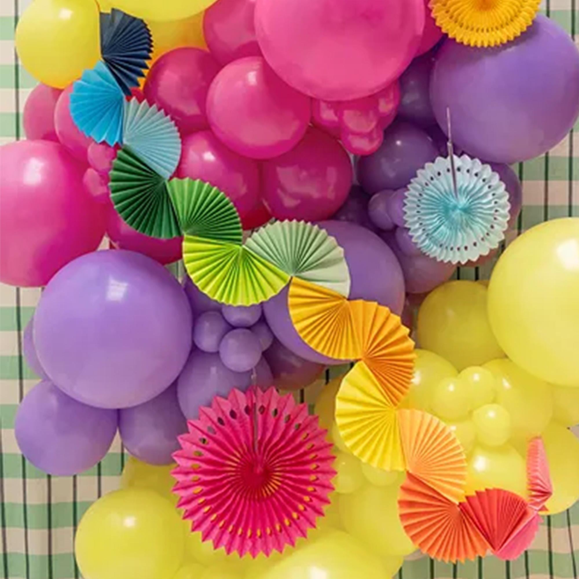 Papiergirlande "Regenbogenfächer" 2,5 m Ballons, Geburtstagsdeko, Luftballons, Papier-Dekoration, Kugelballons