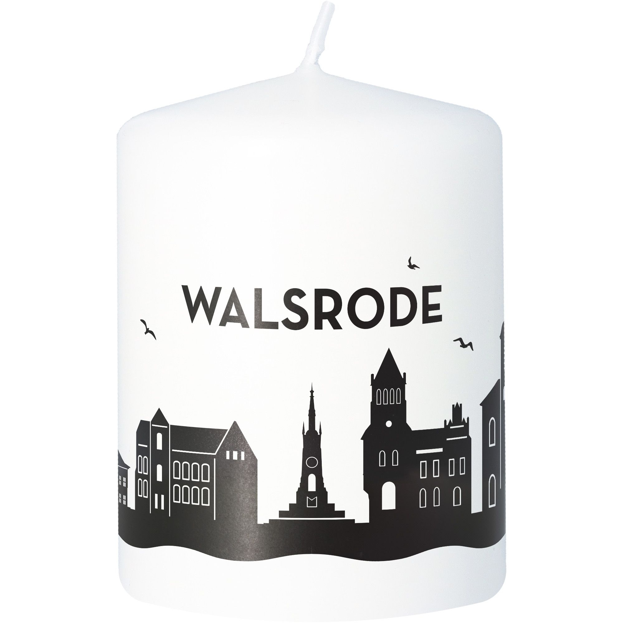 Stumpenkerze Skyline Walsrode Weiß