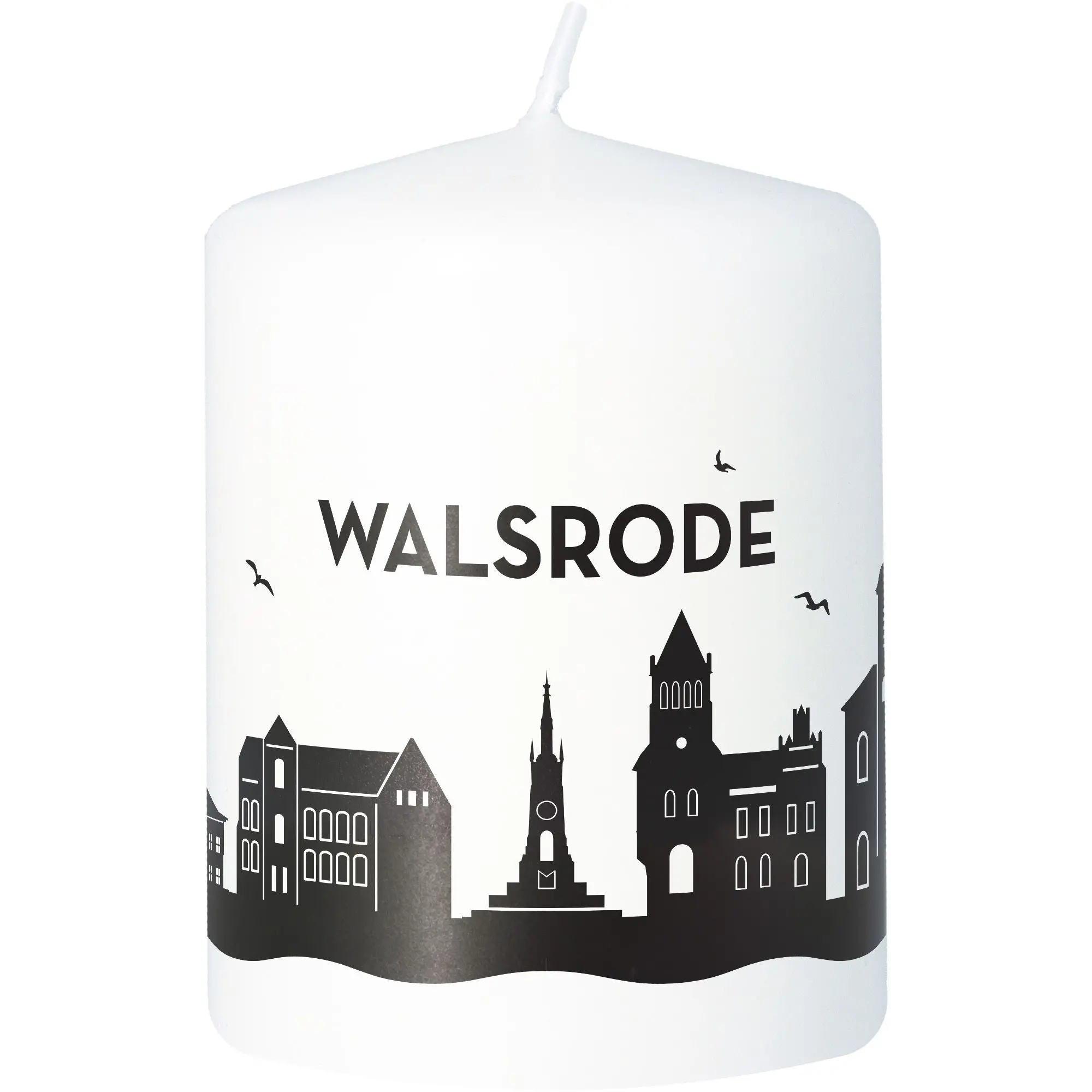 Stumpenkerze Skyline Walsrode Weiß