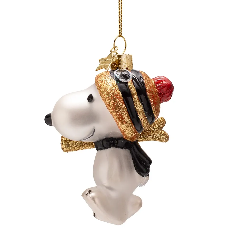Vondels Weihnachtskugel "Snoopy mit Skiern"