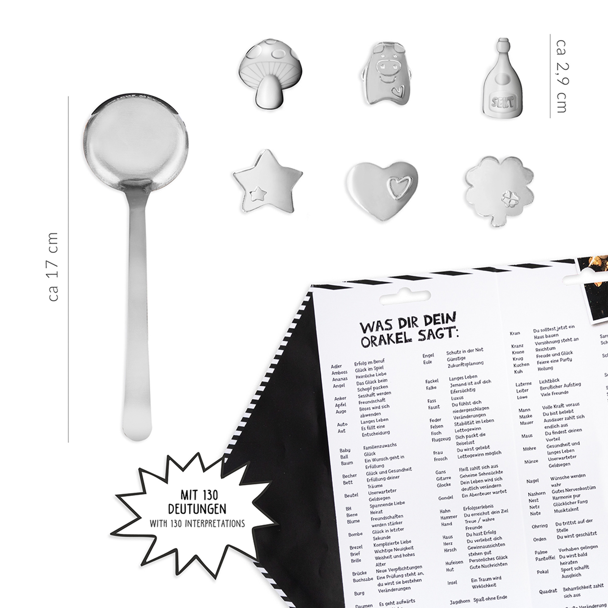 Orakel Wachsgiess-Set, 7 teilig Besteck, Löffel