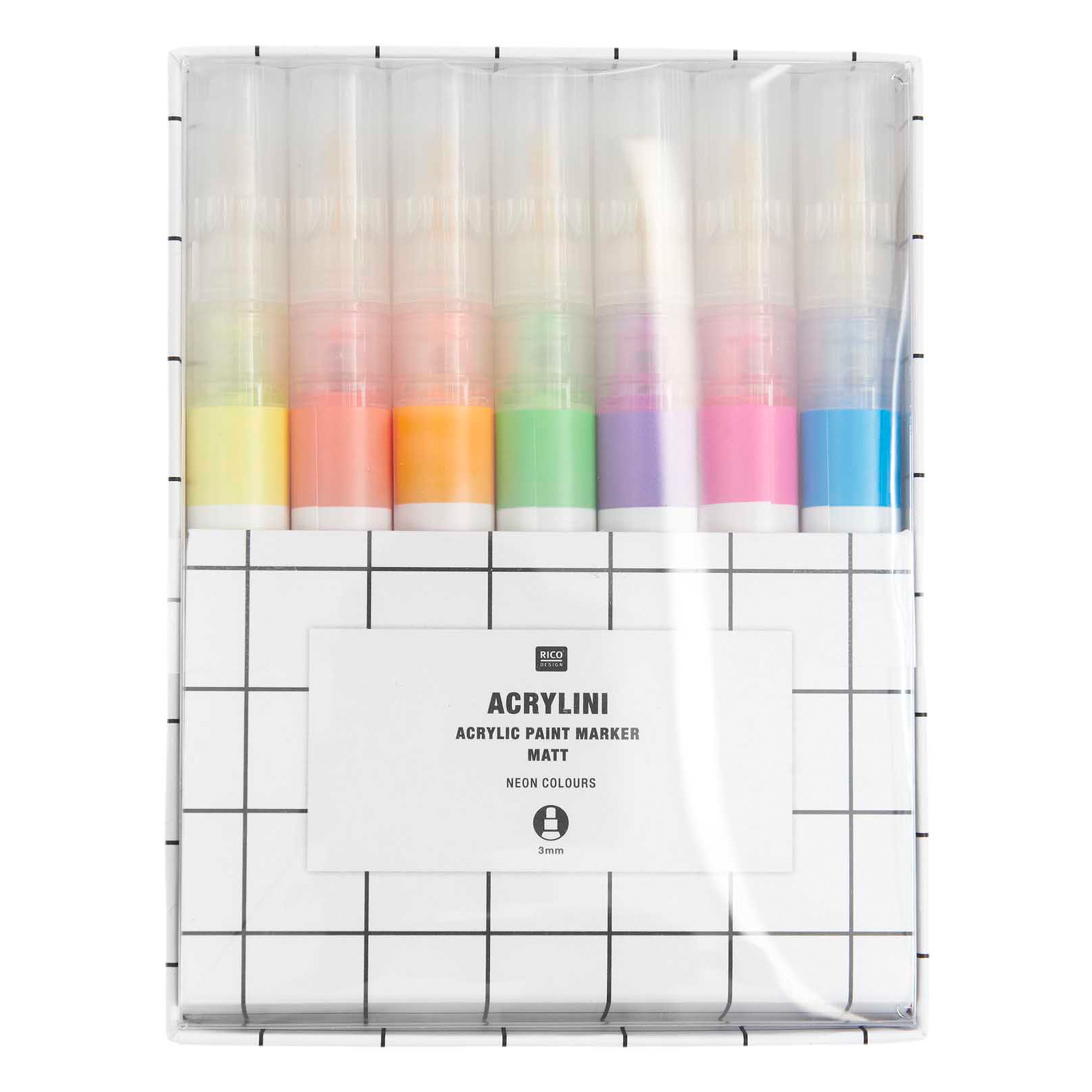 Marker Set Neon Farben, 7 teilig Markierung
