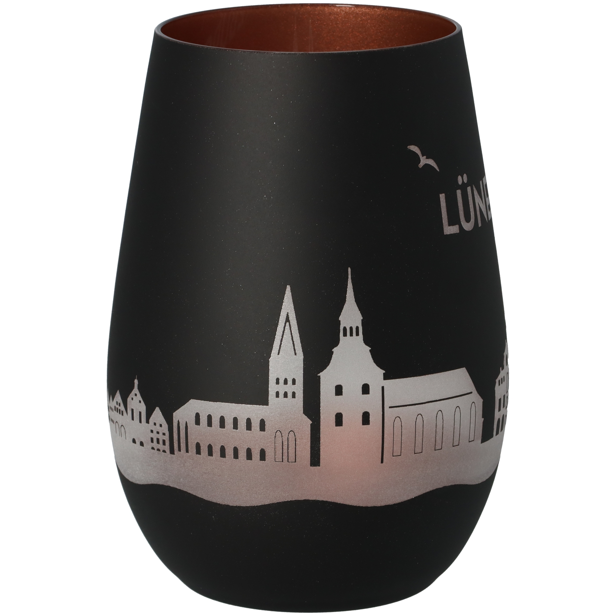 Windlicht Skyline Lüneburg Schwarz/Bronze Töpferei, Krug, Vase