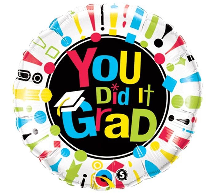 Folienballon zum Schulabschluss You Did It Grad 45cm Folienballon zum Schulabschluss You Did It Grad 45cm
