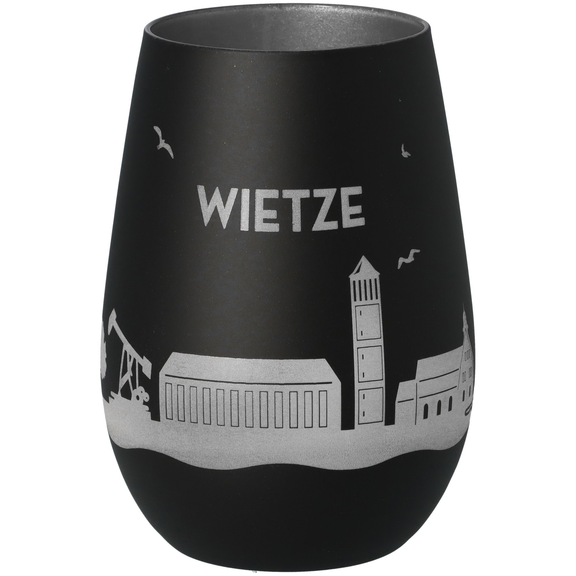 Windlicht Skyline Wietze Schwarz/Silber Krug, Töpferei, Vase