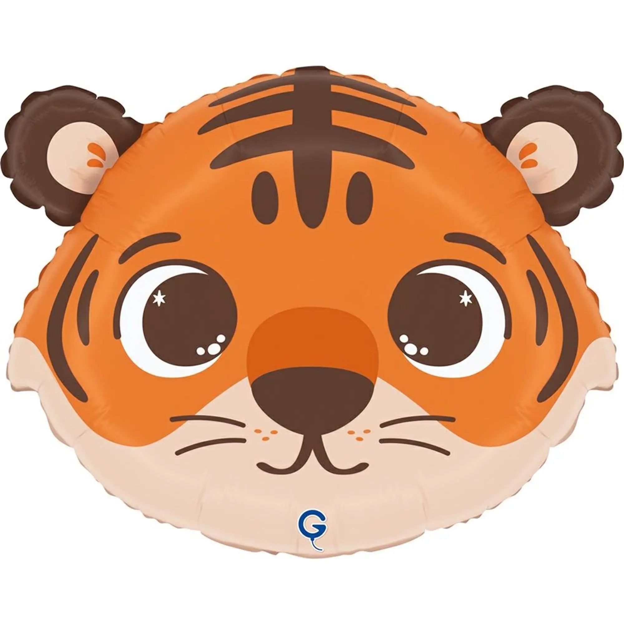 Tigerballon, Ballon-Dekoration, niedlicher Tiger, orange-braun, Gesicht-Design