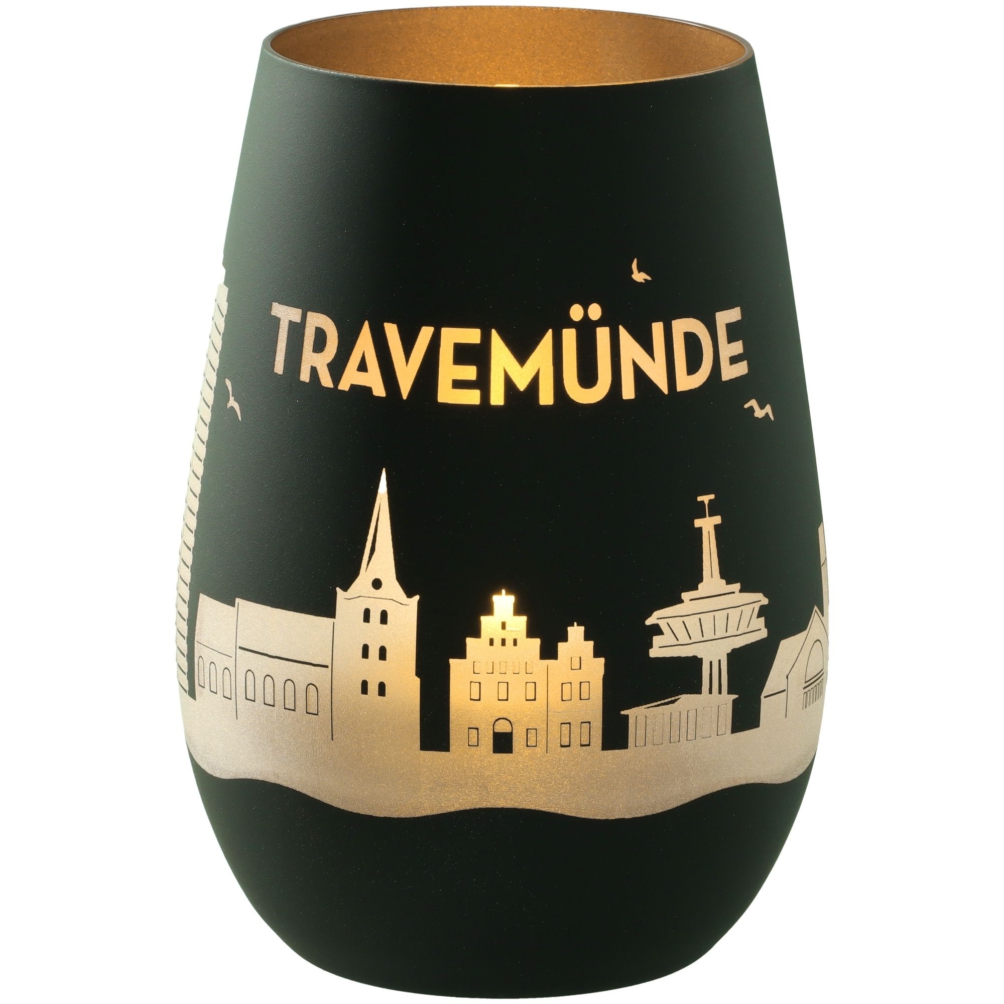 Windlicht Skyline Travemünde Schwarz/Silber Windlicht Skyline Travemünde Schwarz/Silber
