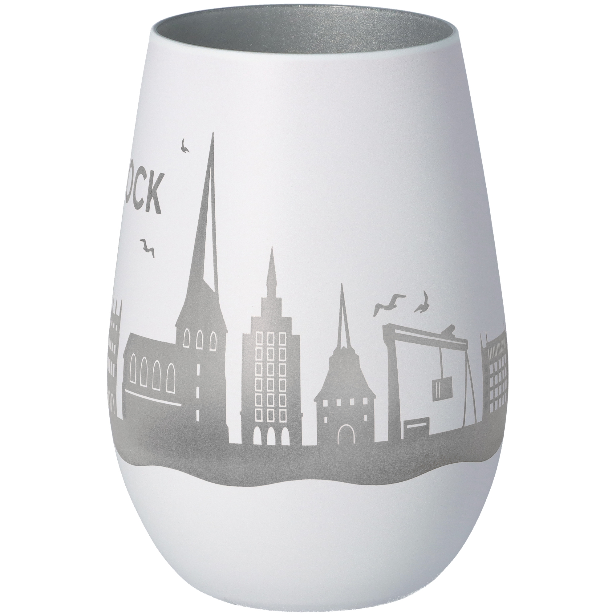 Windlicht Skyline Rostock Weiß/Silber Windlicht Skyline Rostock Weiß/Silber