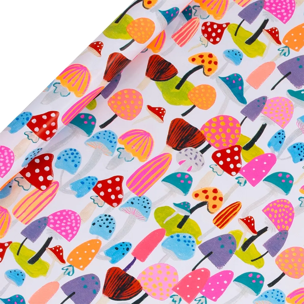Geschenkpapier auf Rolle "Bunte Pilze" 4m