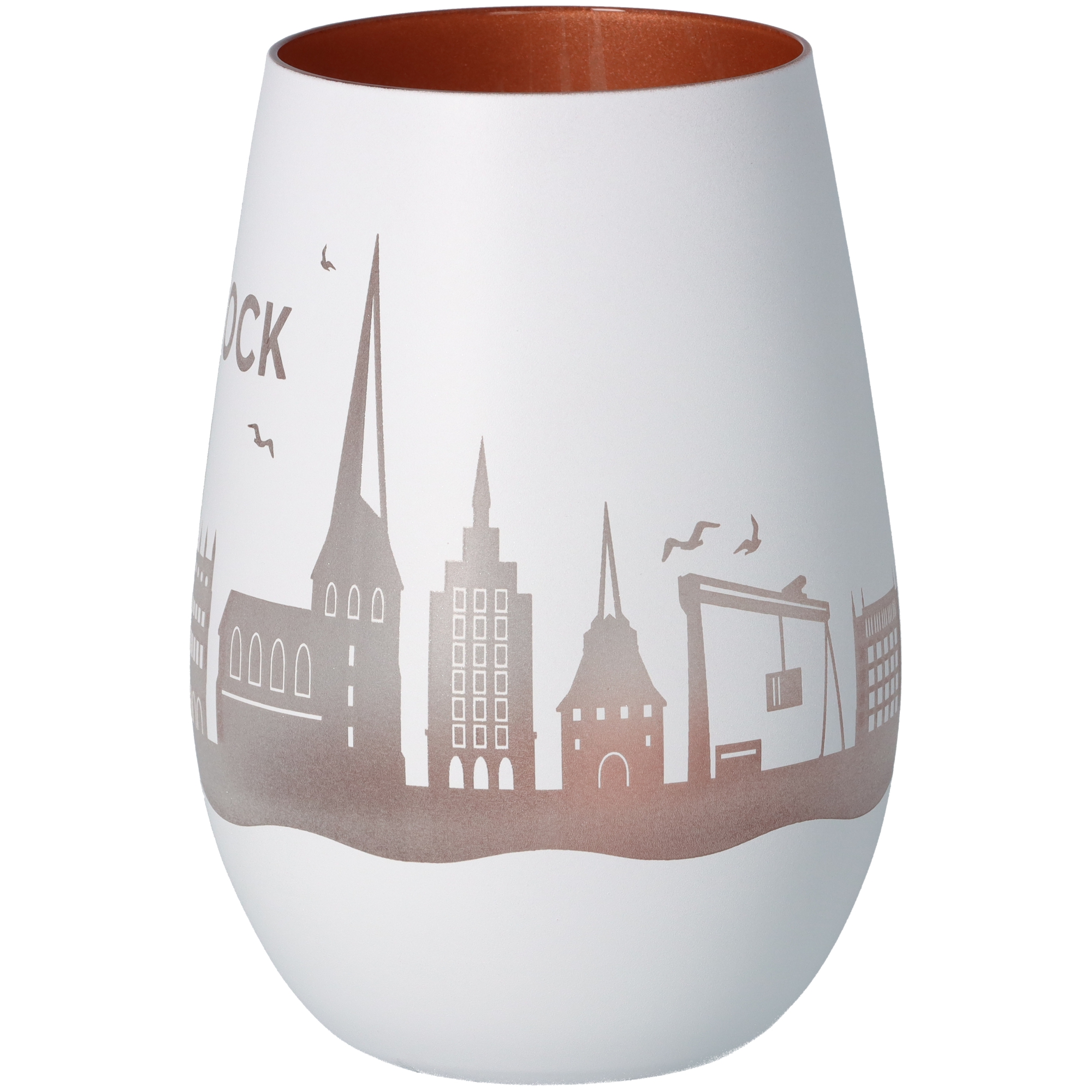 Windlicht Skyline Rostock Weiß/Bronze Windlicht Skyline Rostock Weiß/Bronze