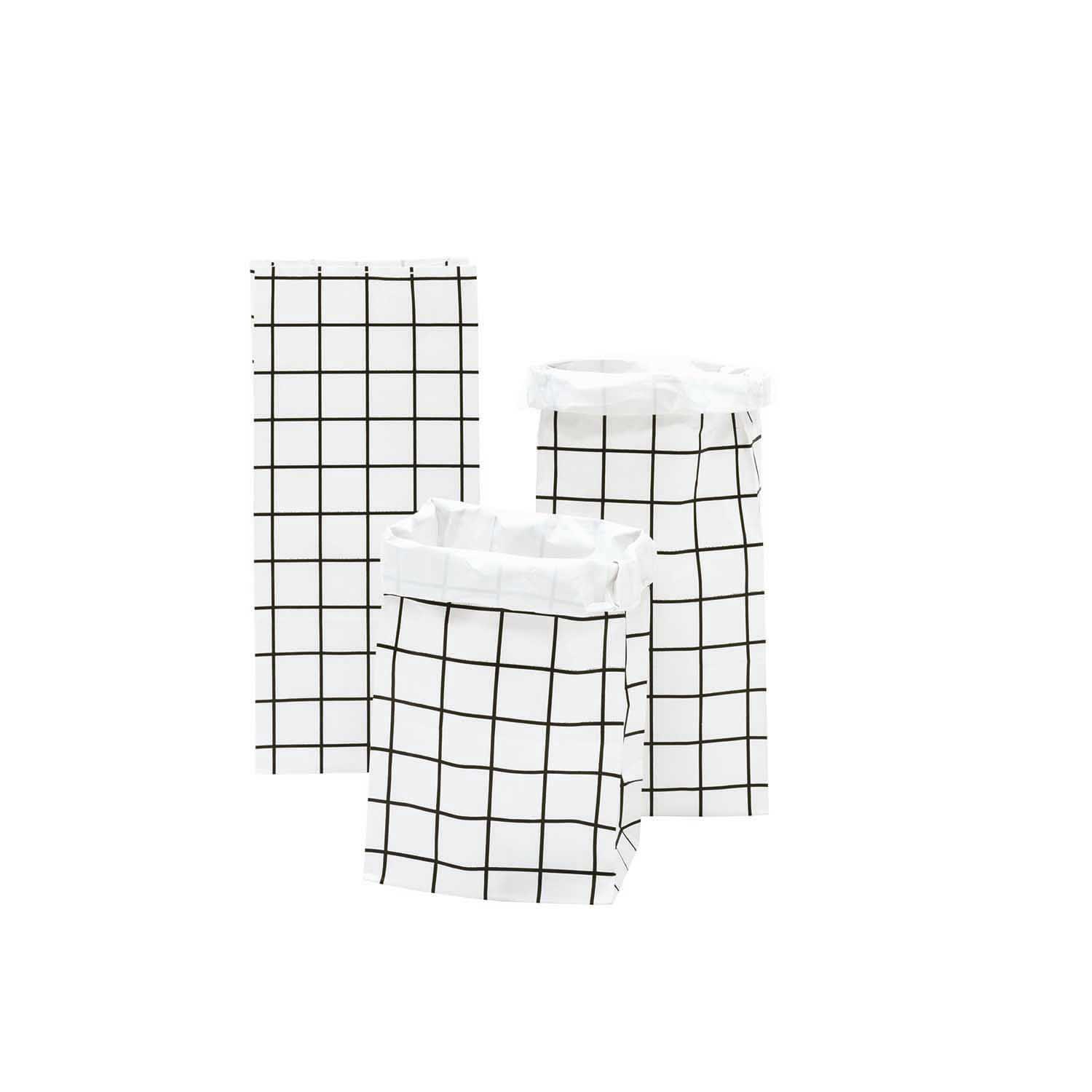 Blockbodenbeutel S - Schwarz / Weiß - 3 Stück Blockbodenbeutel S - Schwarz / Weiß - 3 Stück