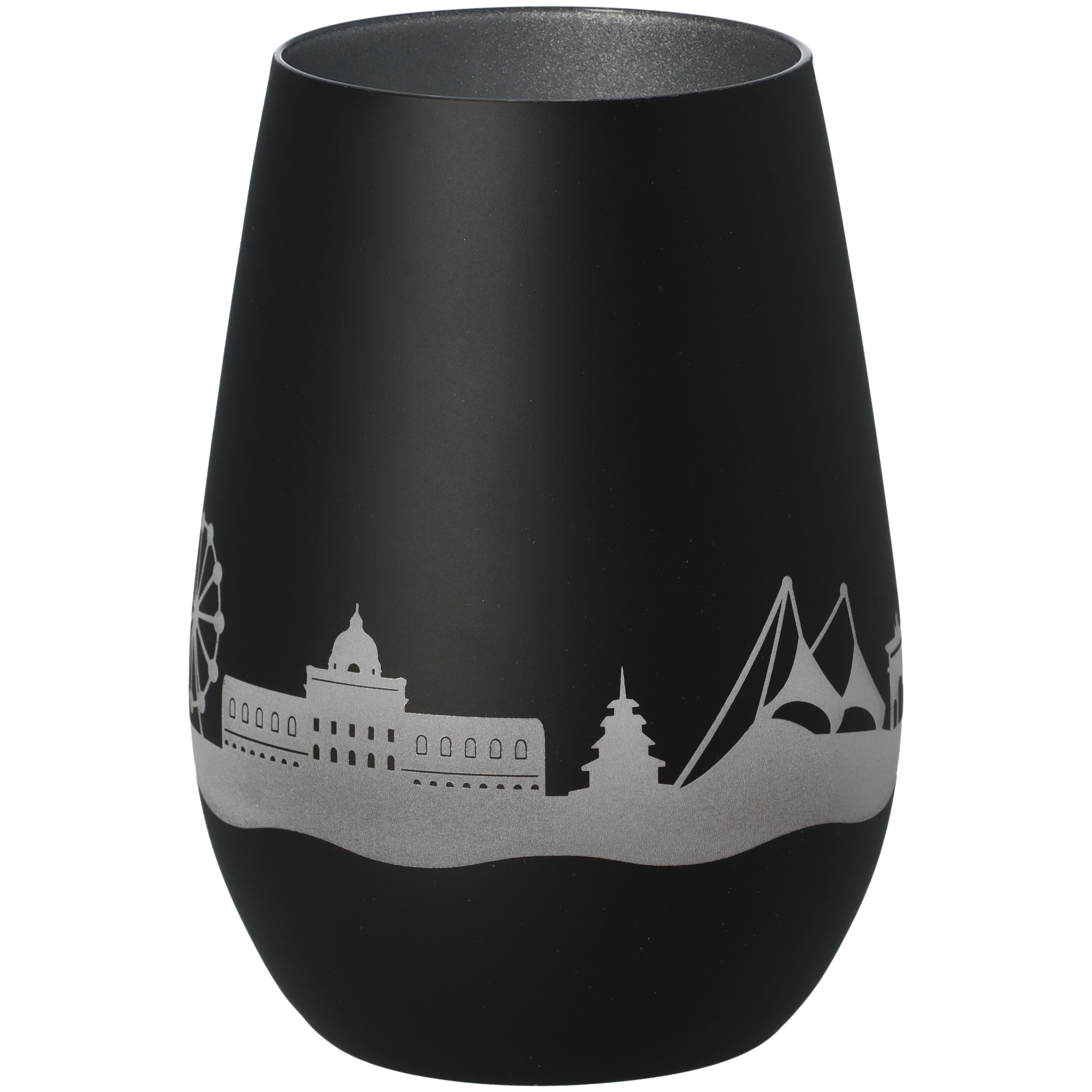 Windlicht Skyline München Schwarz/Silber Windlicht Skyline München Schwarz/Silber