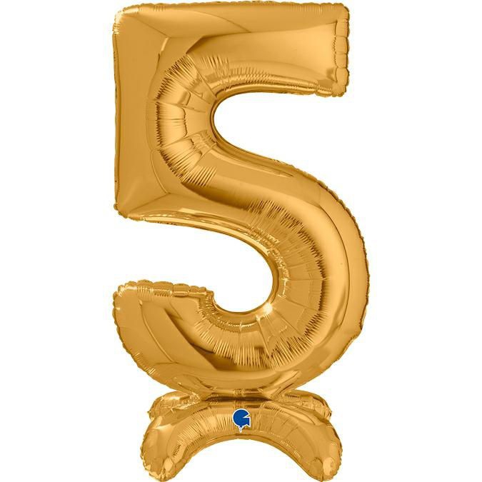 Folienballon Zahl 5 Gold 65cm Folienballon Zahl 5 Gold 65cm