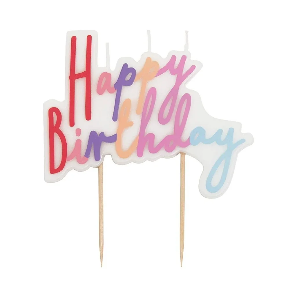 Birthdaykerze, Konfettikerze, Dekorationskerze, bunte Geburtstag, Stabspitze