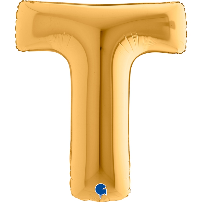 Folienballon Buchstabe T Gold 100cm Folienballon Buchstabe T Gold 100cm