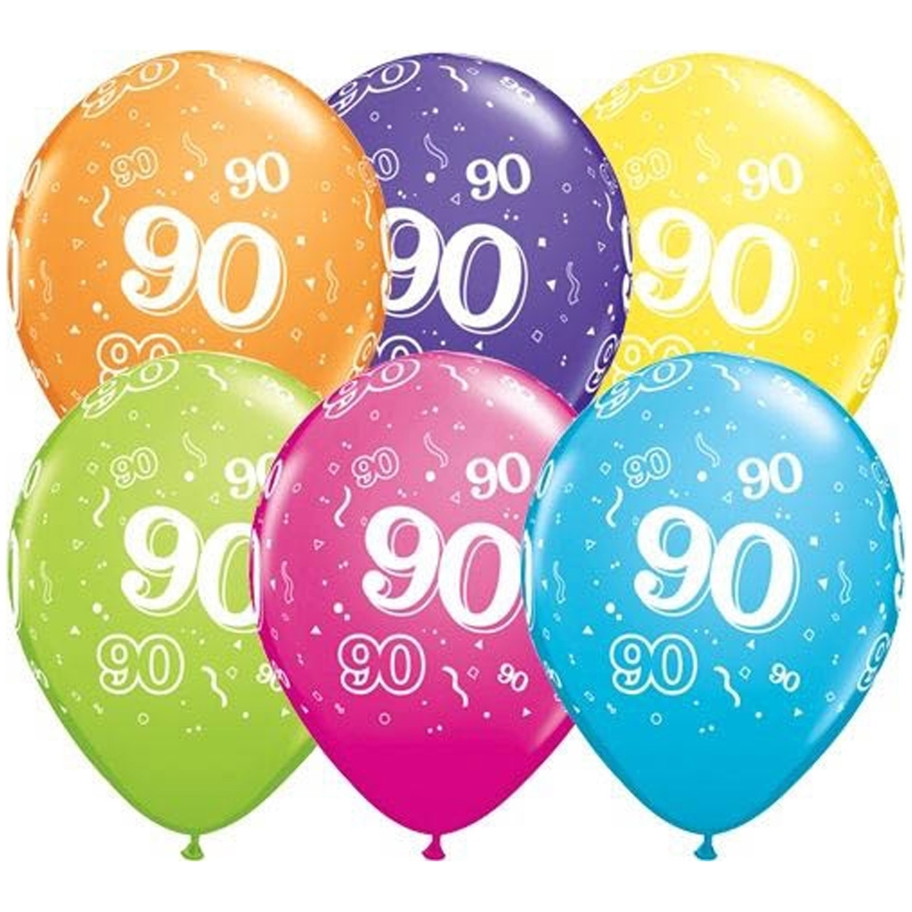 Ballons, Konfetti-Ballons, Geburtstagsballons, 90-Jährige, Luftballons