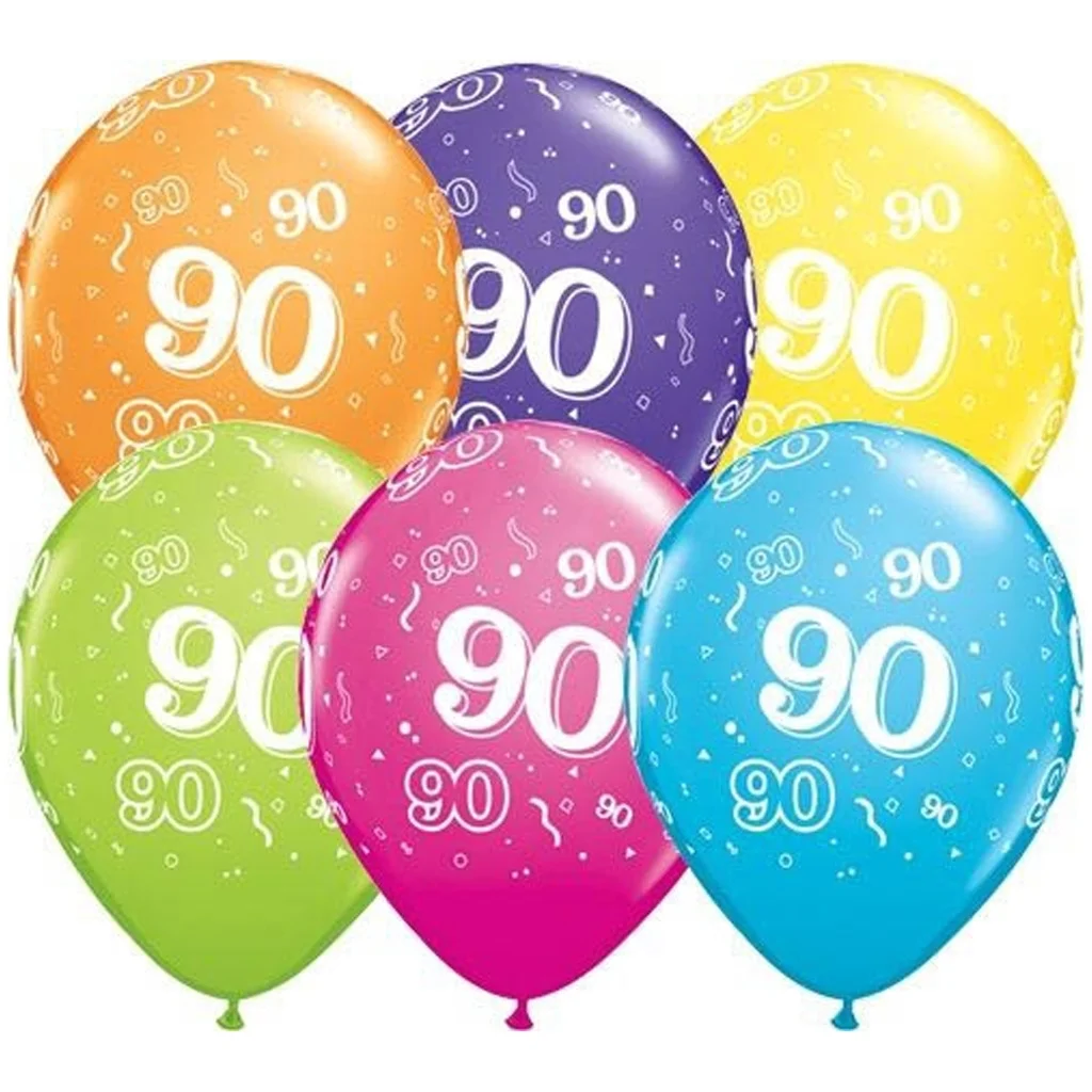 Ballons, Konfetti-Ballons, Geburtstagsballons, 90-Jährige, Luftballons