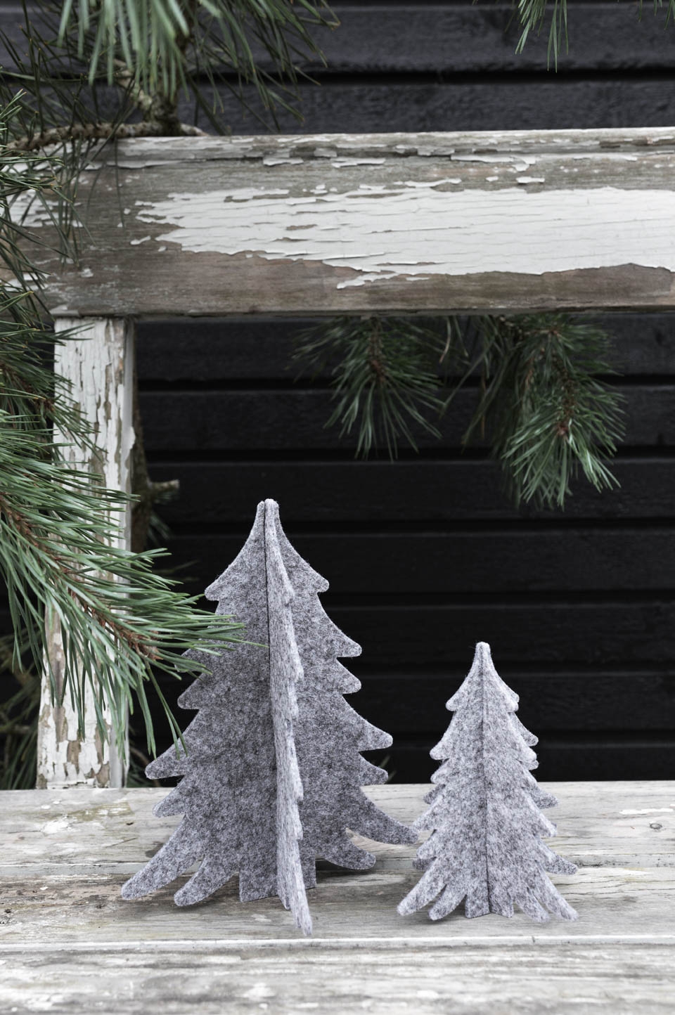 2 Filz Tannenbäume 2 Filz Tannenbäume