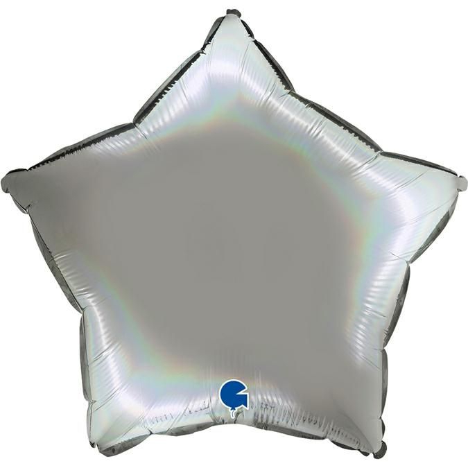 Folienballon Stern Rainbow Holo Platinum Pure 45cm
