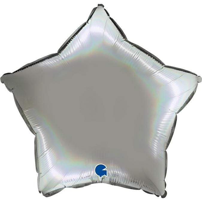 Folienballon Stern Rainbow Holo Platinum Pure 45cm Folienballon Stern Rainbow Holo Platinum Pure 45cm