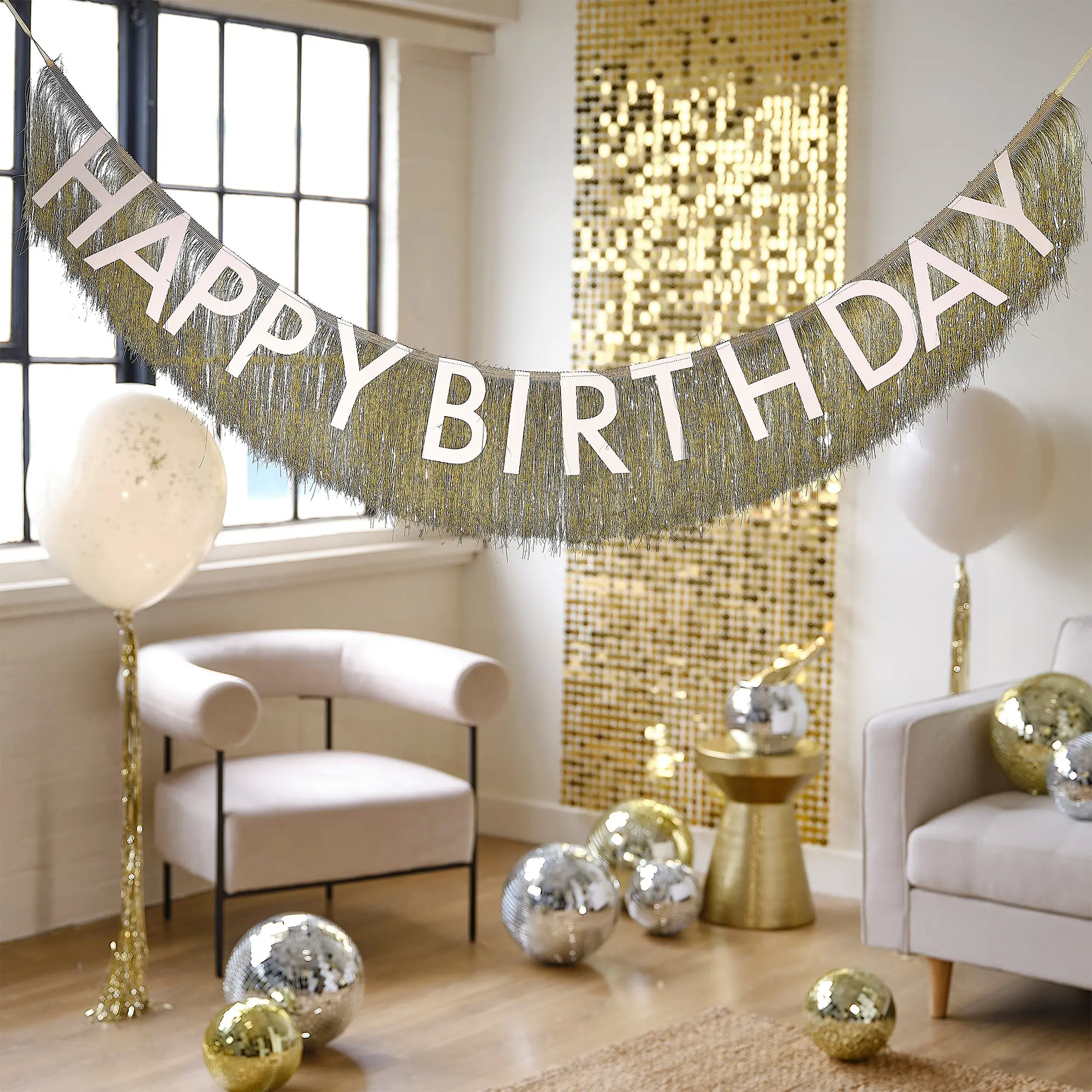 Girlande mit Fransen "Happy Birthday"
