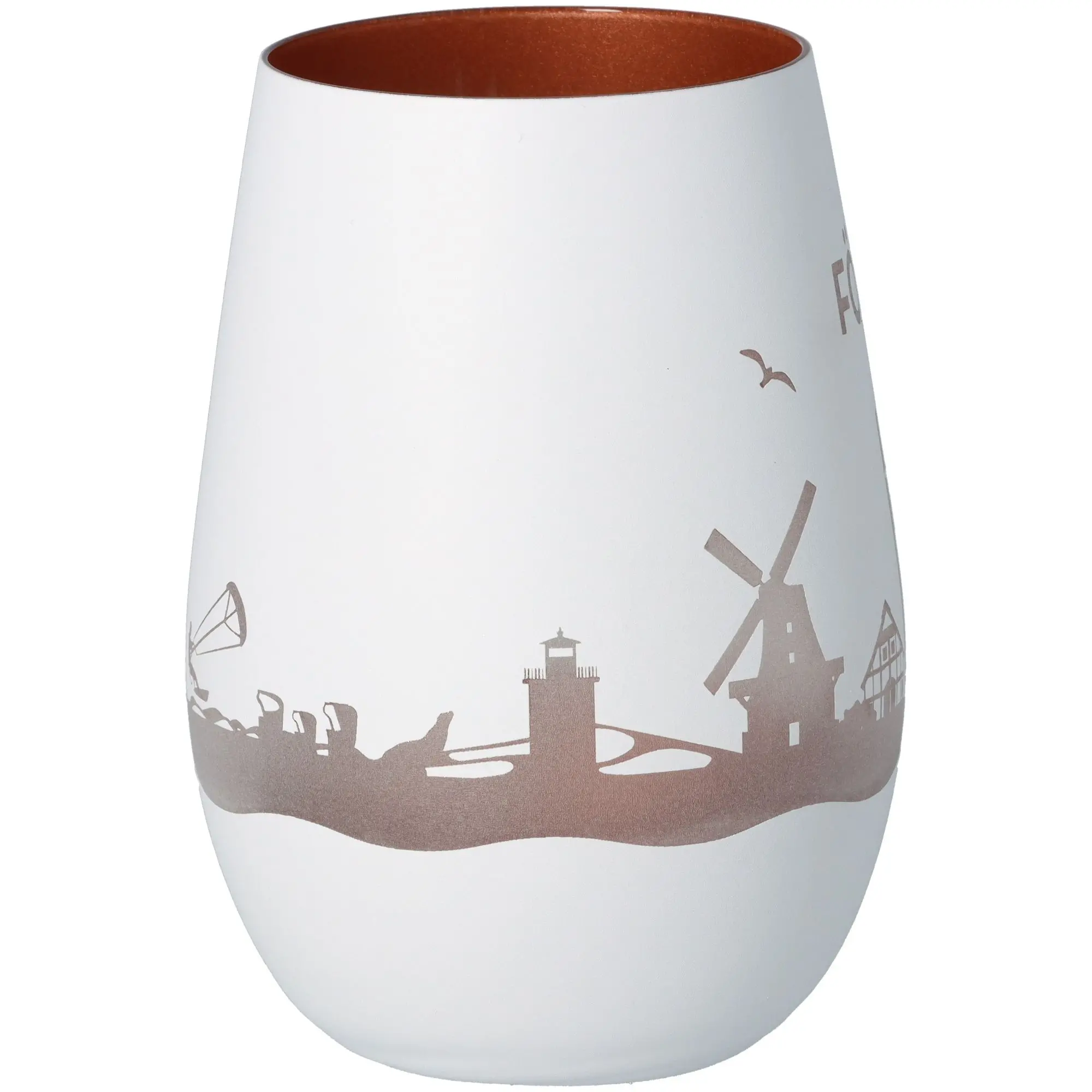 Windlicht Skyline Föhr Weiß/Bronze