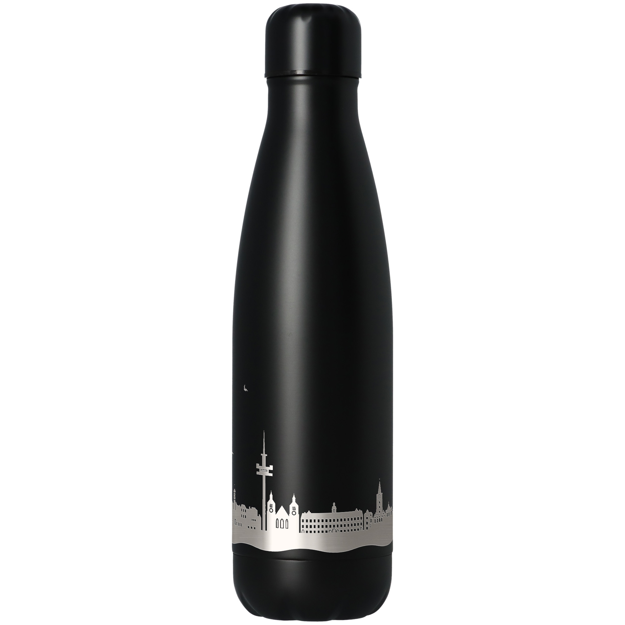 2267666c80de392c1a5c078342b4d2e1fe7e5053 Trinkflasche Skyline Regensburg Schwarz 500ml
