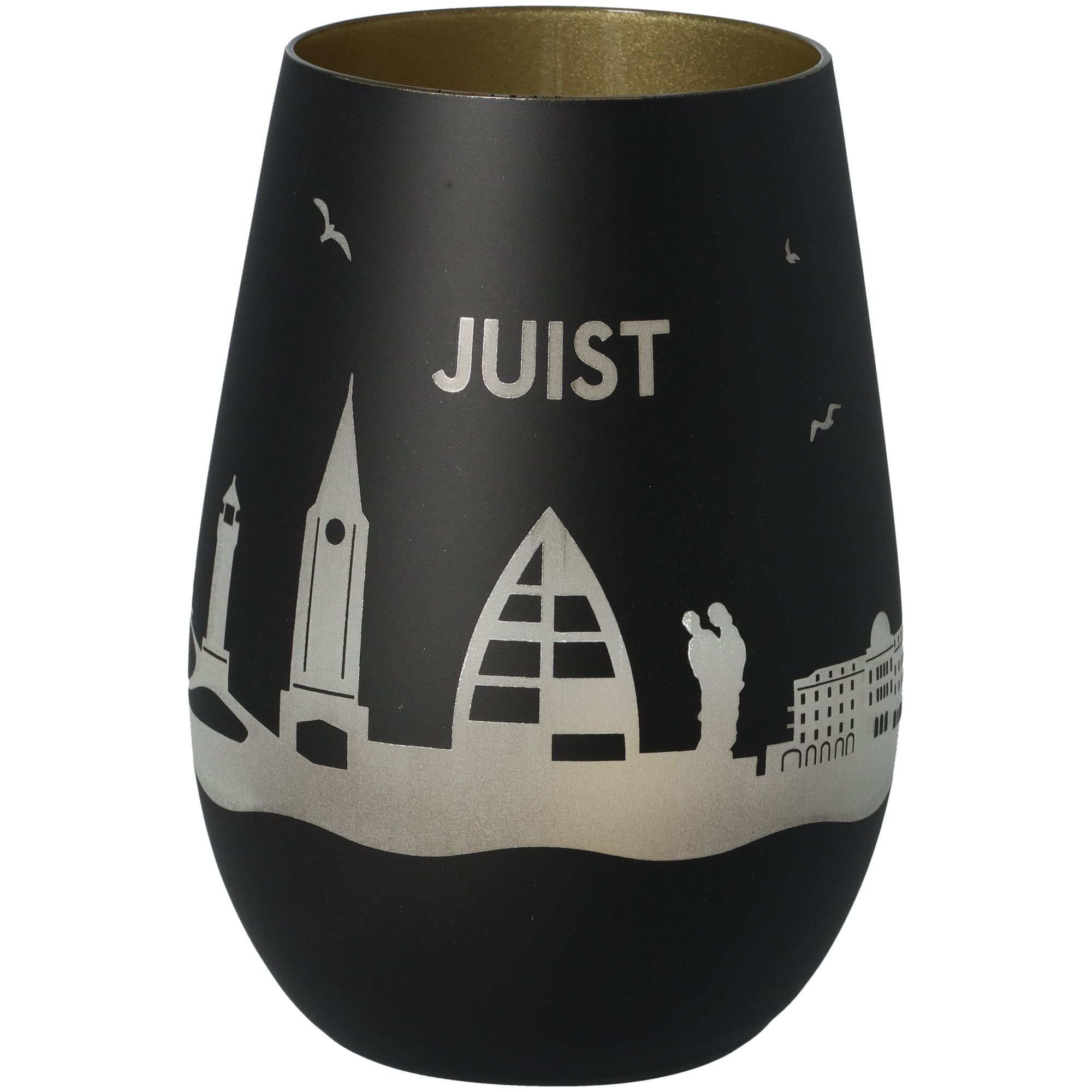 Windlicht Skyline Juist Schwarz/Gold Windlicht Skyline Juist Schwarz/Gold