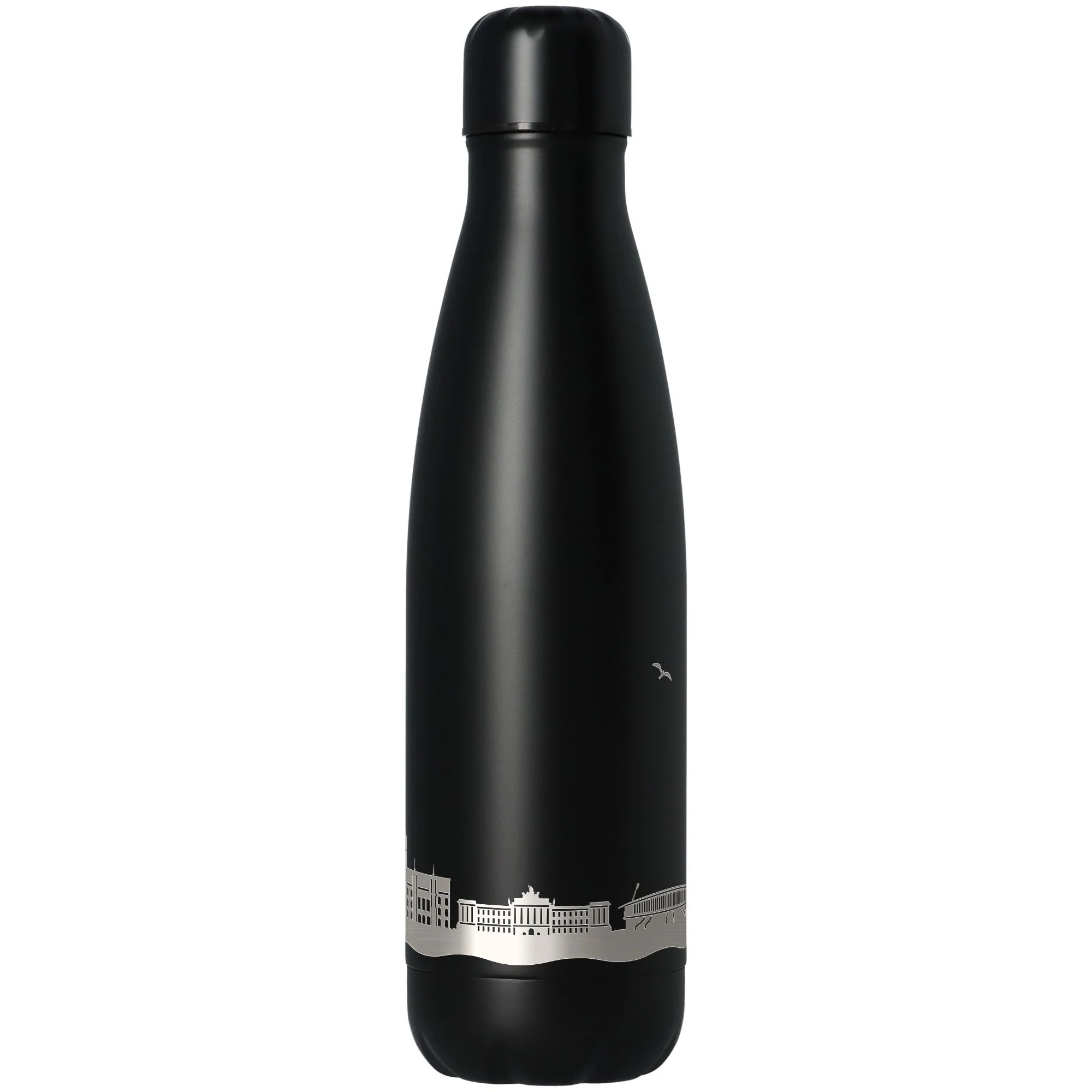 flasche, isolierter behälter, silberband, kunststoff?