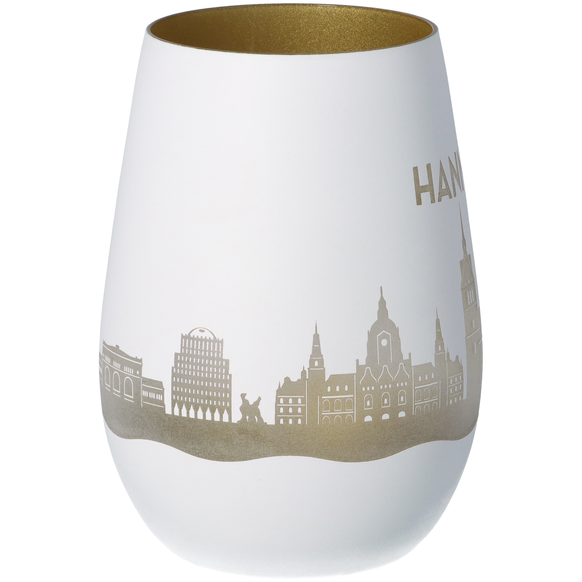 Windlicht Skyline Hannover Weiß/Gold Windlicht Skyline Hannover Weiß/Gold