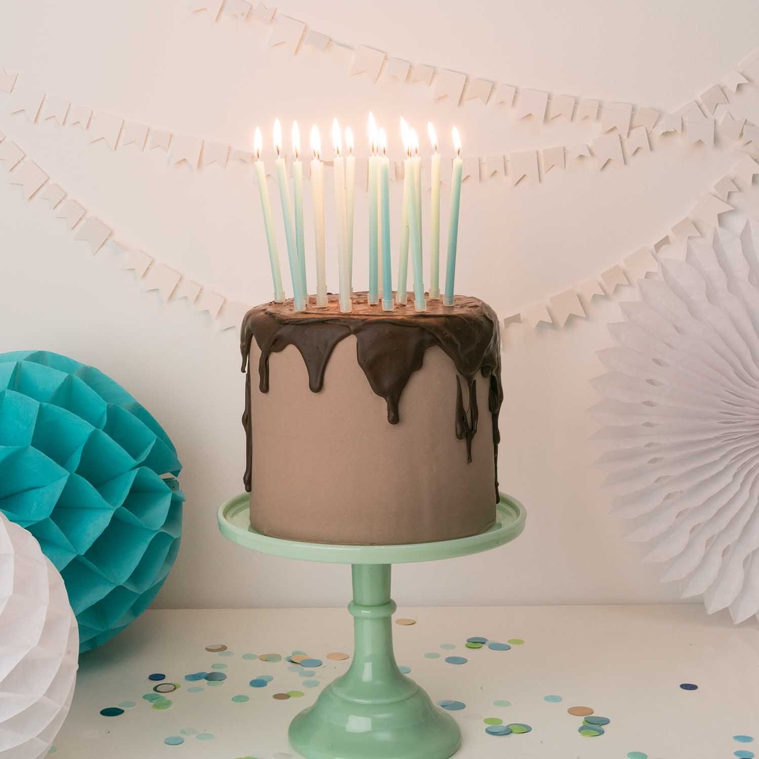 16 Kuchenkerzen in Mint
