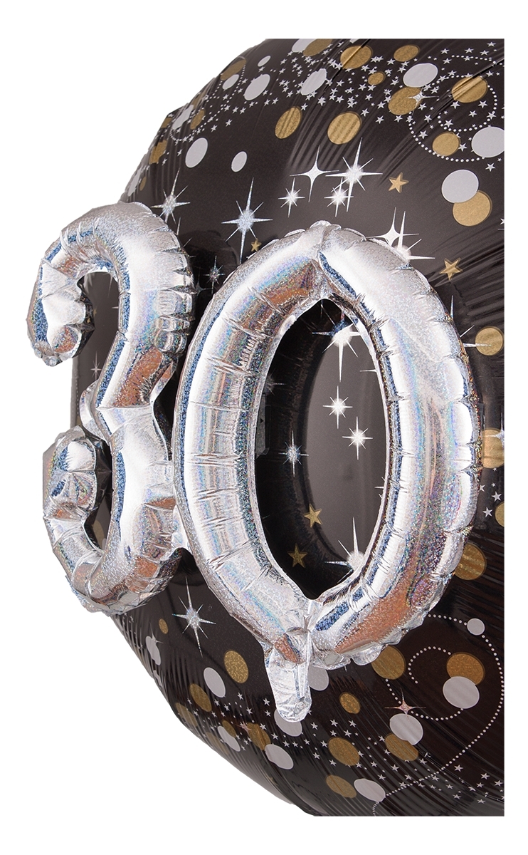 Folienballon Sparkling Birthday mit 3D "30" 91cm