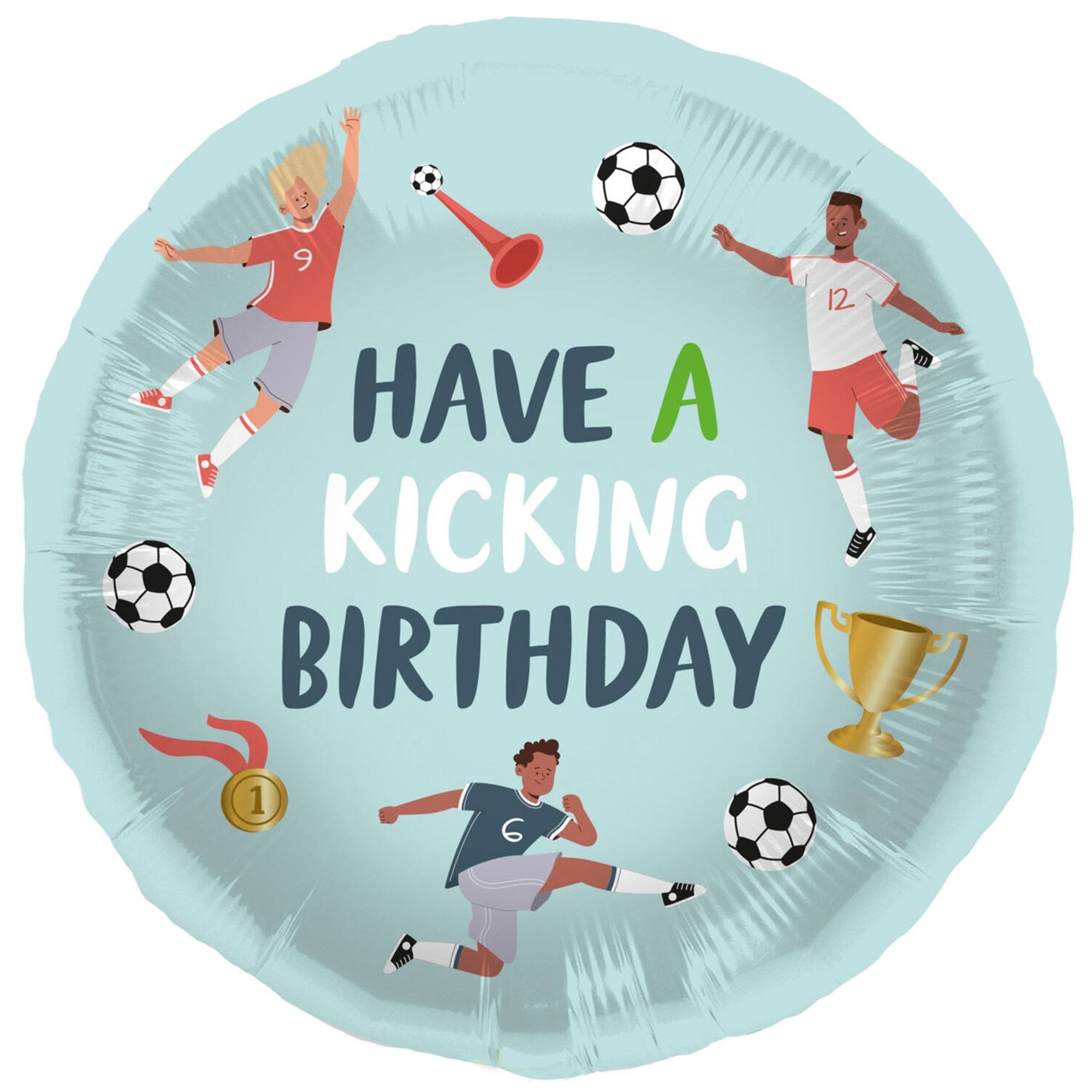 Folienballon "Have a Kicking Birthday" 45 cm Leute, Person, Fußball, Sport