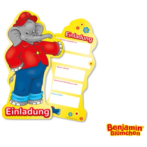 Benjamin Blümchen - 6 Einladungskarten Benjamin Blümchen - 6 Einladungskarten