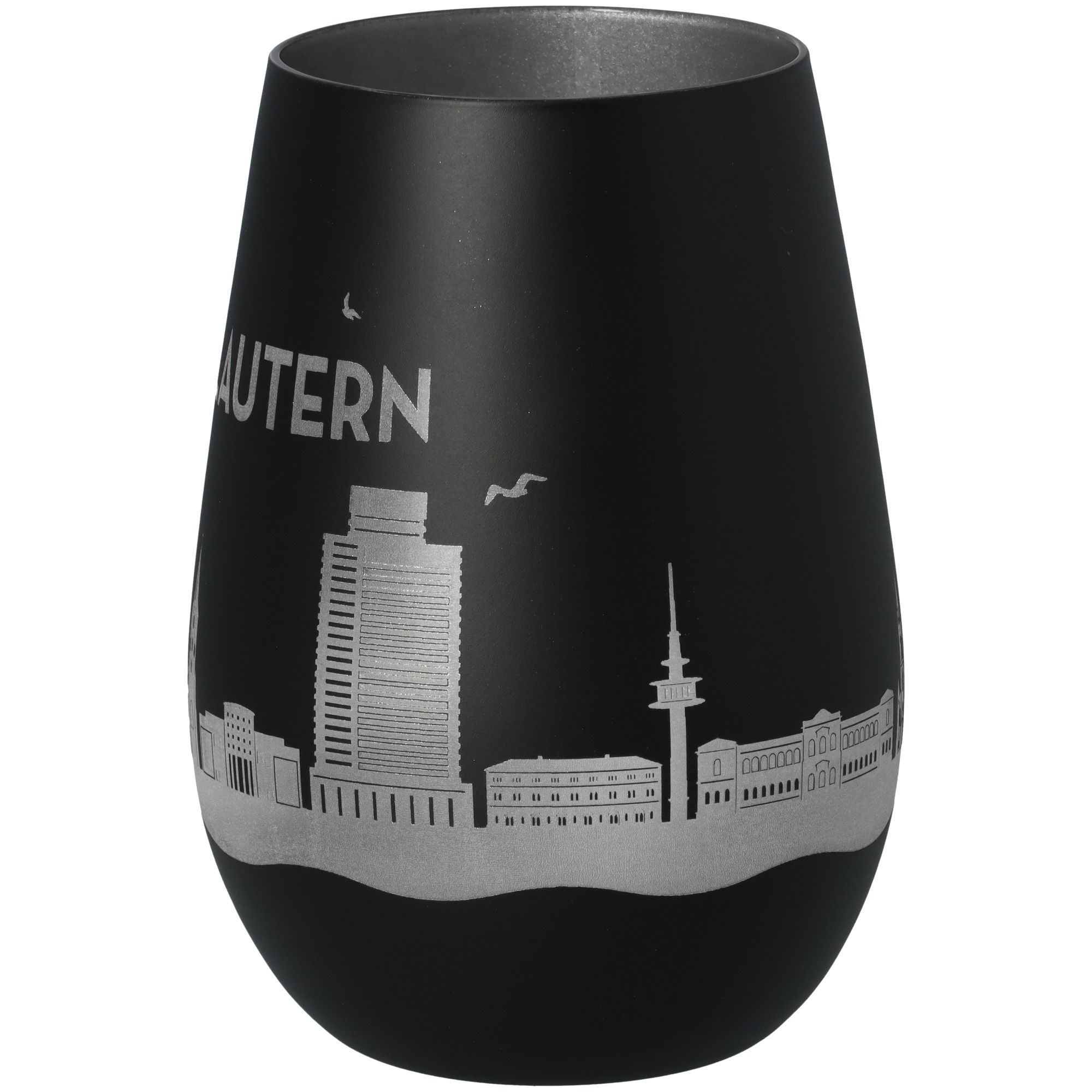 Windlicht Skyline Kaiserslautern Schwarz/Silber Windlicht Skyline Kaiserslautern Schwarz/Silber