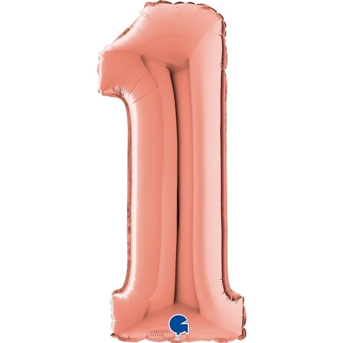Folienballon Zahl 1 Roségold 66cm Folienballon Zahl 1 Roségold 66cm