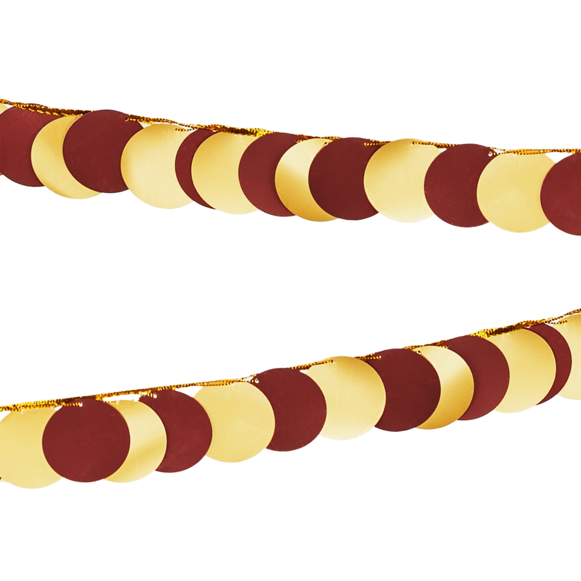 Metallic Girlande Punkte Rot & Gold 2,2m