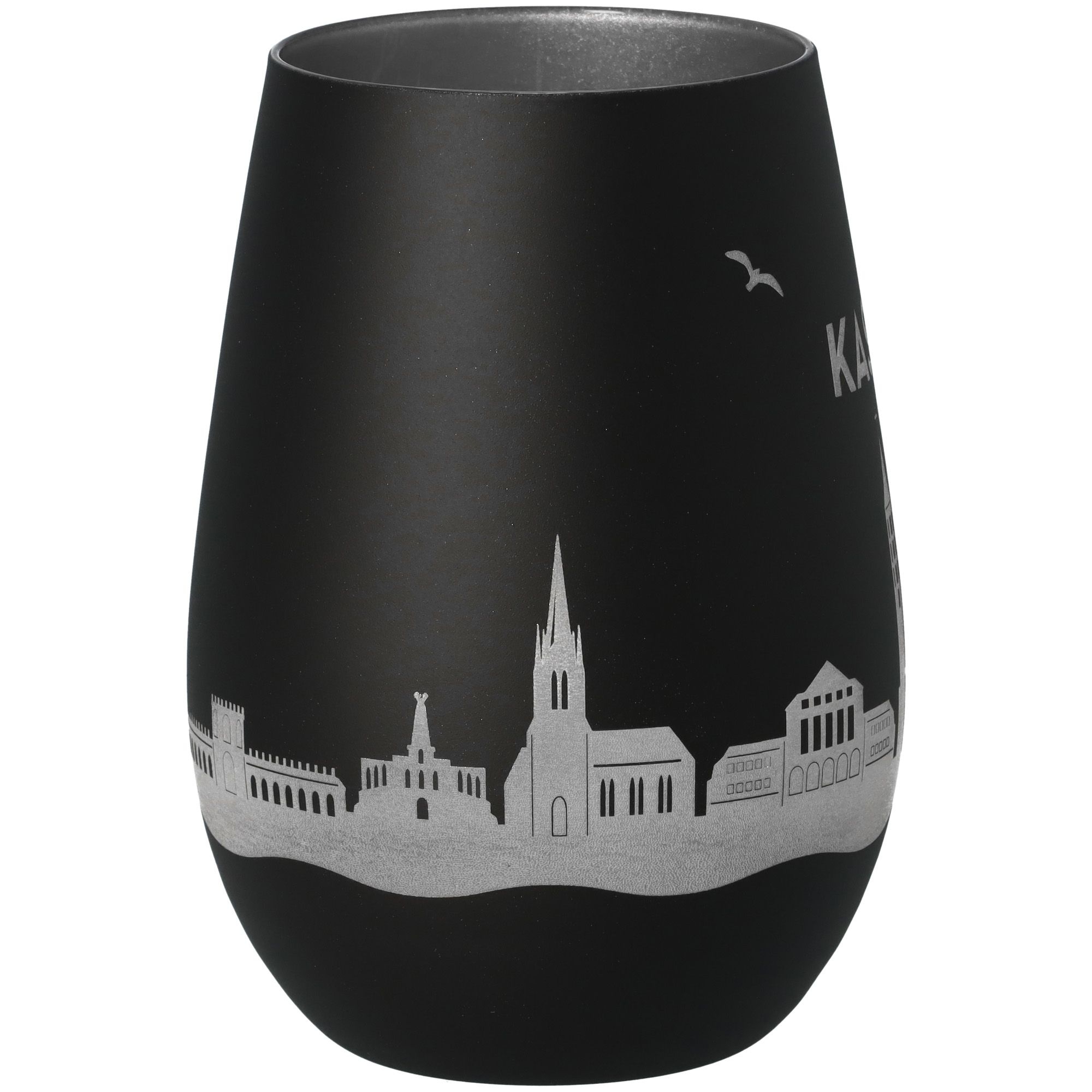 Windlicht Skyline Kassel Schwarz/Silber