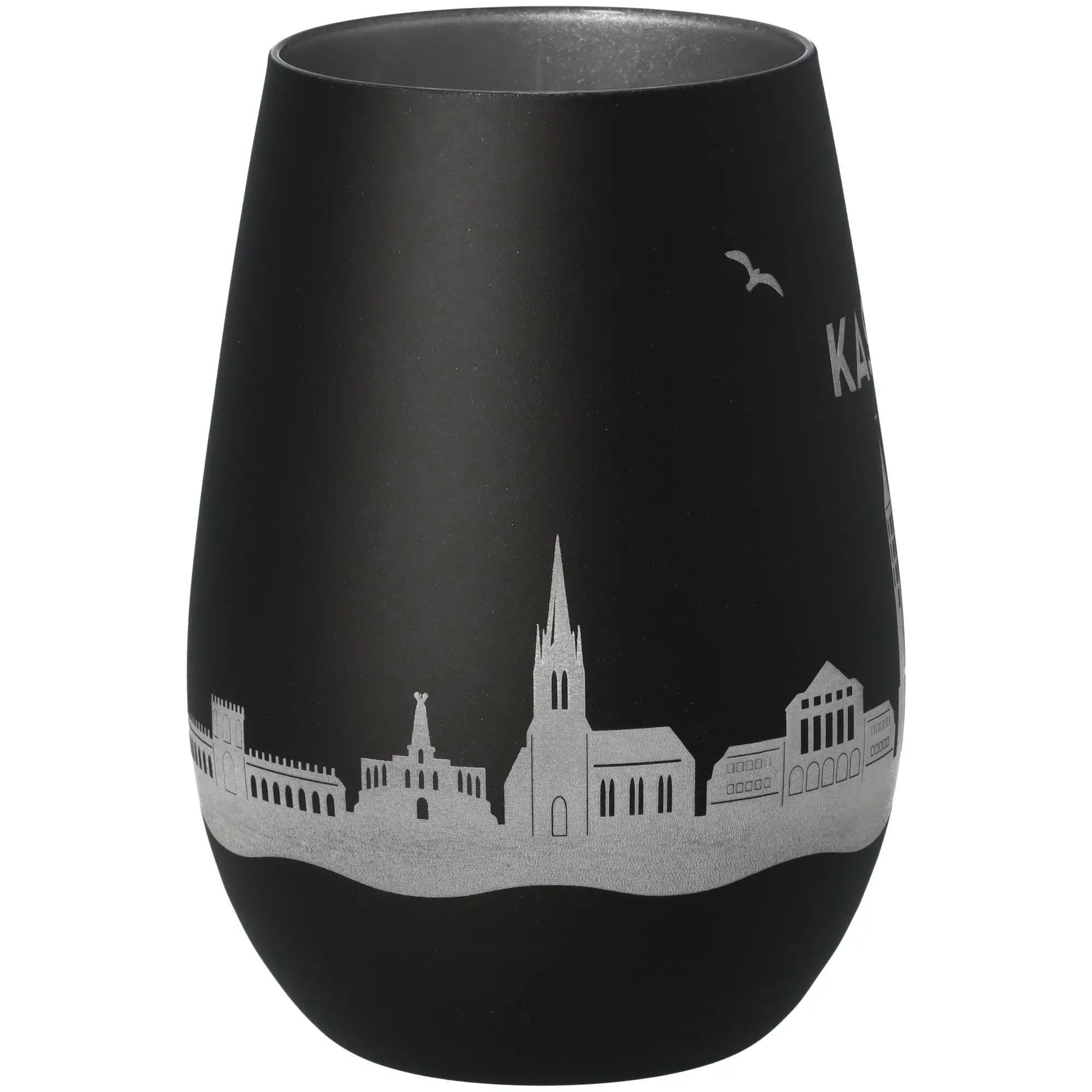 Windlicht Skyline Kassel Schwarz/Silber