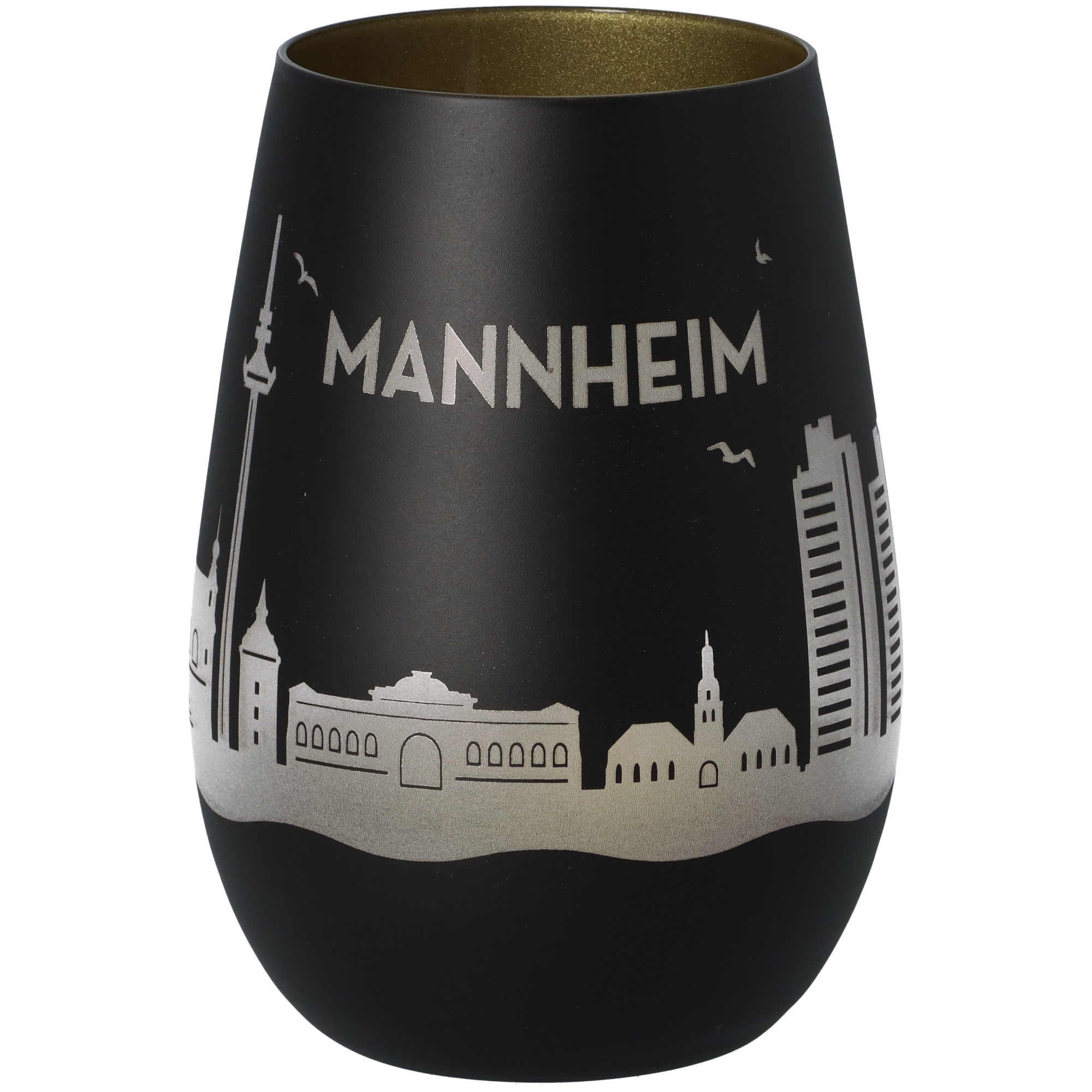 Windlicht Skyline Mannheim Schwarz/Gold Windlicht Skyline Mannheim Schwarz/Gold