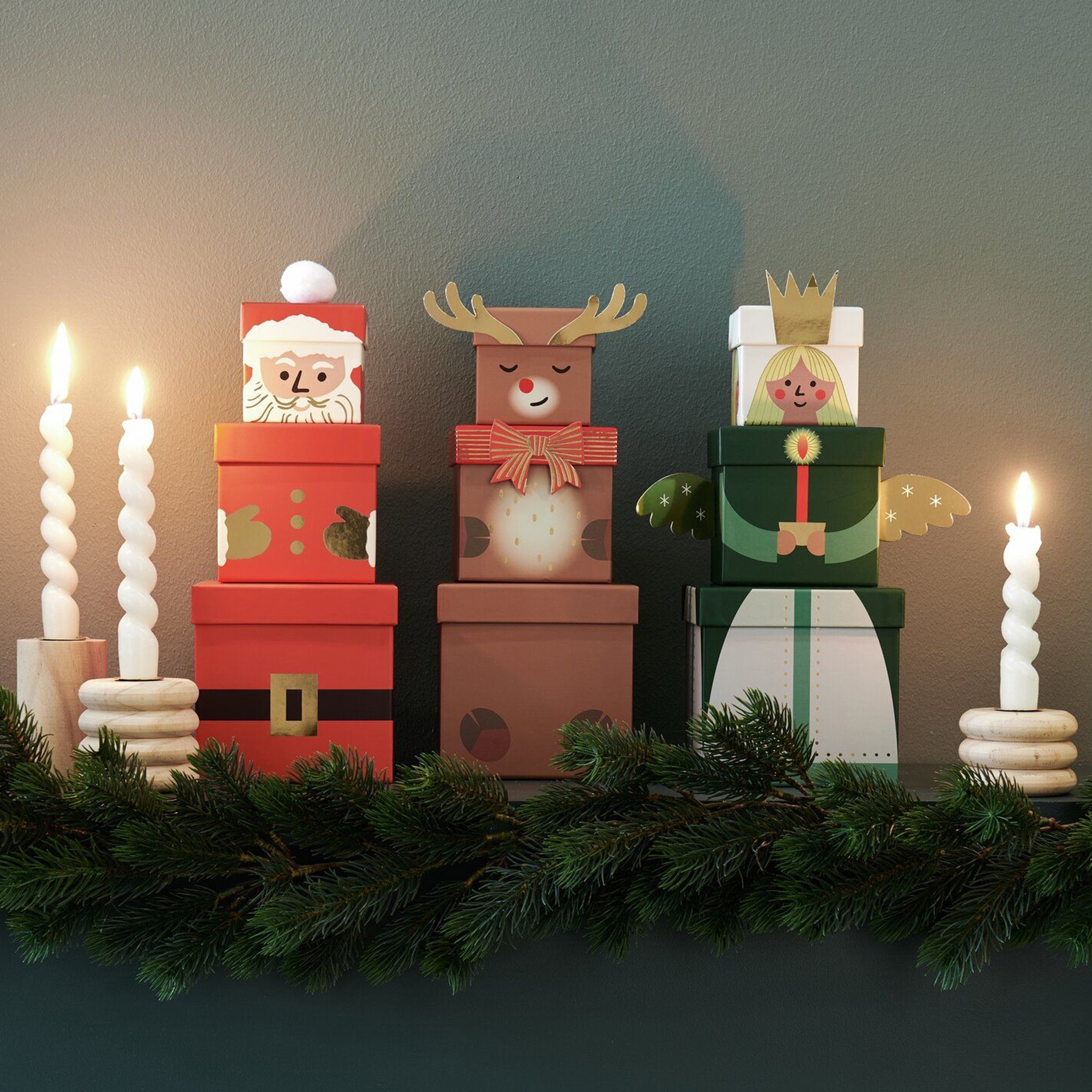 Geschenkboxen Set Rentier 4-Teilig Geschenkboxen Set Rentier 4-Teilig