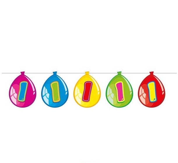 Luftballon-Wimpelkette zum 1. Geburtstag Luftballon-Wimpelkette zum 1. Geburtstag