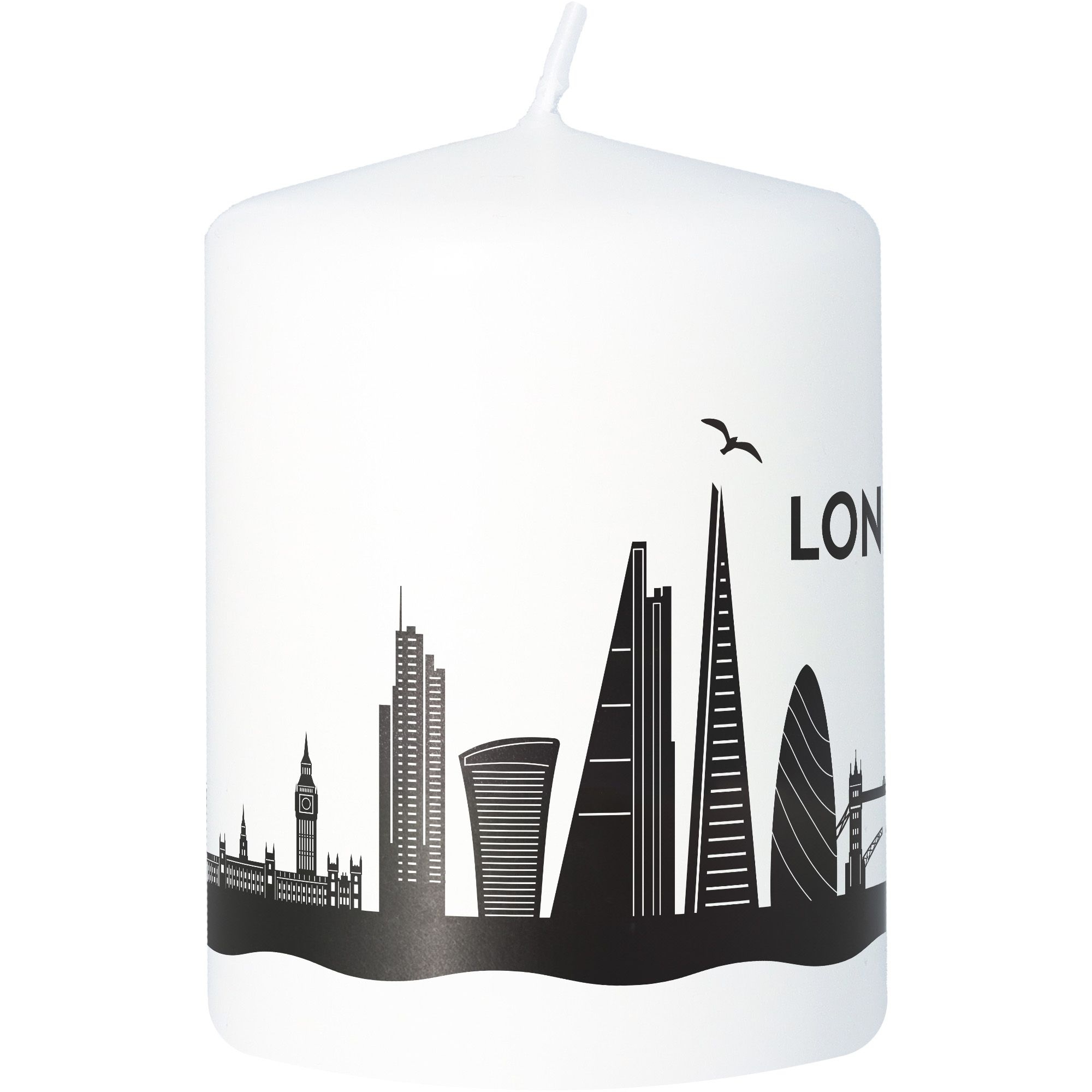 Stumpenkerze Skyline London Weiß Stumpenkerze Skyline London Weiß