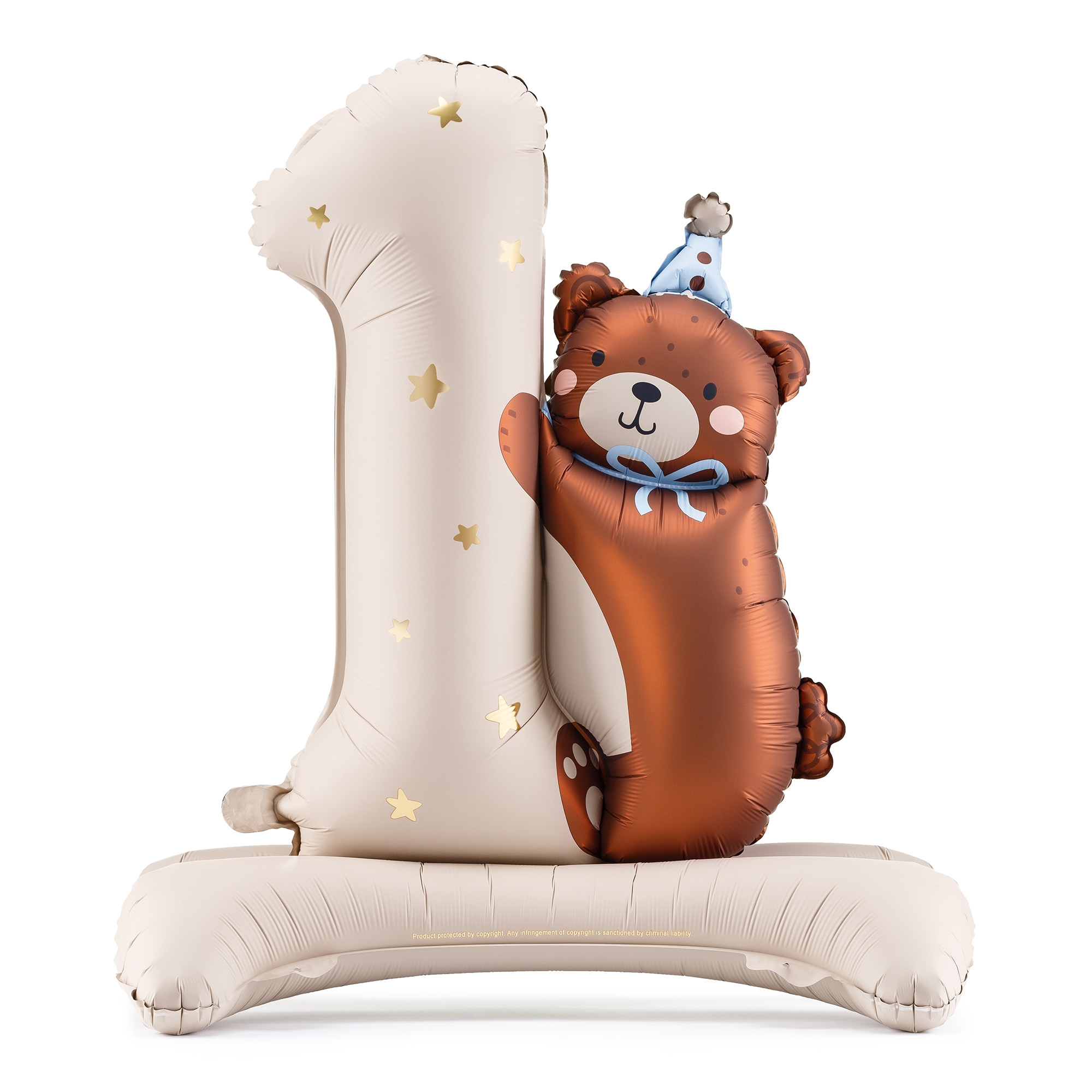 Folienballon "Zahl 1 mit Bär" zur Luftbefüllung 100cm Folienballon "Zahl 1 mit Bär" zur Luftbefüllung 100cm